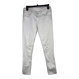 Lilly Pulitzer White Nautical Beach Vacay Skinny Jeans Resort Sz 0  Soft EUC